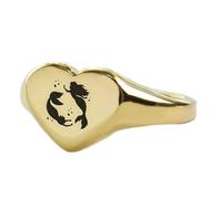 LKBEADS mermaid ring in heart shape | 925 sterling silver gold plated | gift jewelry,vintage style signet ring's hypoallergenic handmade jewellery|LK_PDR_01706_9