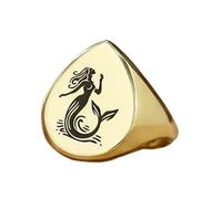 LKBEADS mermaid ring in pear shape | 925 sterling silver gold plated | gift jewelry,vintage style signet ring's hypoallergenic handmade jewellery|LK_PDR_01798_9.5