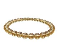 LKBEADS Metallic Golden Quartz 8mm Gemstone Bracelet Round Shape Stone Smooth Cut Bead Wristband 7 Inch Yellow Color Fashion Handmade Jewellery Gift For Men & Women |42BRC_LK_0013