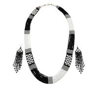 LKBEADS Midnight Royal Arabesque Ukrainian Gerdan Necklace With Earring Set Seed Beads Traditional Jewellery Multi Color Handmade Strand Beaded Jewelry |LK_UKRN_0778