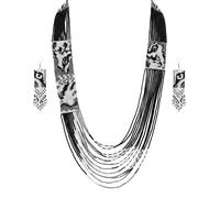 LKBEADS Midnight Spirit Cascade Ukrainian Gerdan Necklace With Earring Set Seed Beads Traditional Jewellery Multi Color Handmade Strand Beaded Ukrain Jewelry |LK_UKRN_0807