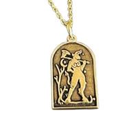 LKBEADS Minotaur Warrior Embossed Pendant Necklace Made in 925 Sterling Silver With Gold Plating 18" Cable Chain Oval Shape Charm For Unisex Handmade Jewelry |LK_EMBO_00354