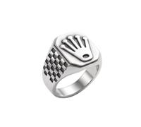 LKBEADS Monarch Crown Signet Ring 316L Stainless Steel Silver Plated Adjustable Size Rings Jewelry For Evrey Ocasion Jewellery |LK_SLF_CHR_0156_L
