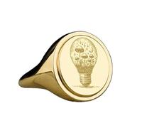 LKBEADS mushroom light bulb signet ring| fantasy jewelry| oval engraved nature surreal gift jewelry| 925 sterling silver gold plated |LK_PDR_00555_11.5