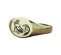 LKBEADS mythology mermaid ring in round shape | 925 sterling silver gold plated | gift jewelry,vintage style signet ring's hypoallergenic handmade jewellery|LK_PDR_01672_5