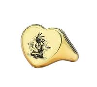 LKBEADS native american shaman ring in heart shape | 925 sterling silver gold plated | gift jewelry,vintage style signet ring's hypoallergenic jewellery|LK_PDR_01449_12.5