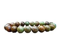 LKBEADS Natural African Green Opal 8mm Smooth Cut Beads Gemstone Stretch Bracelet Round Shape Stone Multi Color 7 Inch Stretchable Wristband For Unisex Healing Meditation Gift & Luck |L_STBC_00151_8