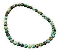 LKBEADS Natural African Turquoise 4mm Smooth Cut Beads Gemstone Stretch Bracelet Round Shape Stone Multi Color 7 Inch Stretchable Wristband For Unisex Healing Meditation Gift & Luck |L_STBC_00189_7.5