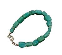LKBEADS natural amazonite 10x5-10x9mm gemstone link bracelet tumble shape faceted cut green color stone 7.5 inch stacking wristband handmade jewellery for men & women gift |LK_SLNK_00060