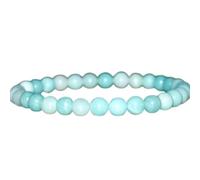 LKBEADS Natural Amazonite Gemstone 6 mm | Round Shape, Smooth Cut Stone | 7 Inch | Green Color Gem | dhan yog stretch bracelet | success wristband | handmade jewelry |LK_BRC_02969