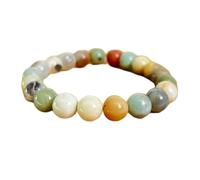 LKBEADS natural amazonite gemstone 8mm|round shape smooth cut stone |7 inch|multicolor color stone |harmony stretch bracelet | truth wristband | handmade jewelry | LK_WOSB_00059LK_WOSB_00059