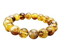 LKBEADS Natural Amber 12mm Smooth Cut Beads Gemstone Stretch Bracelet Round Shape Stone Yellow Color 7 Inch Stretchable Wristband For Unisex Healing Meditation Prosperity Gift & Luck |L_STBC_00287_8
