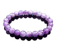 LKBEADS Natural Amethyst 8mm Smooth Cut Beads Gemstone Stretch Bracelet Round Shape Stone Pink Color 7 Inch Stretchable Wristband For Unisex Healing Meditation Prosperity Gift & Luck |L_STBC_00420_7