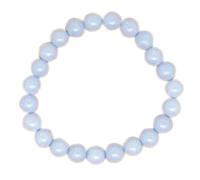 LKBEADS Natural Angelite Gemstone 8 mm | Round Shape, Smooth Cut Stone | 7 Inch | Green Color Gem | dhan yog stretch bracelet | success wristband | handmade jewelry |LK_BRC_02309