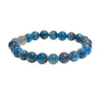 LKBEADS Natural Apatite Gemstone 6 mm | Round Shape, Smooth Cut Stone | 7 Inch | Blue Color Gem | dhan yog stretch bracelet | success wristband | handmade jewelry |LK_BRC_03015
