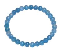 LKBEADS natural aquamarine gemstone 6mm|round shape smooth cut stone |6.5 inch|blue color stone |peace stretch bracelet | communication wristband | handmade jewelry | LK_WOSB_00725LK_WOSB_00725
