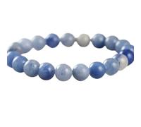 LKBEADS Natural Aventurine Gemstone 6 mm | Round Shape, Smooth Cut Stone | 7 Inch | Blue Color Gem | dhan yog stretch bracelet | success wristband | handmade jewelry |LK_BRC_02526