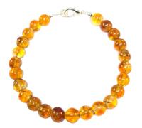 LKBEADS Natural bear quartz gemstone 6mm stacking bracelet | 7 inch | yellow color, round shape, smooth cut, stone | with silver plated clasp | handmade jewellry |LK_ESK_00388
