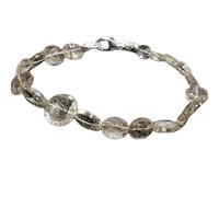 LKBEADS Natural black rutile gemstone 8x8-11x11 mm stacking bracelet | 7 inch | black color, coin shape, faceted cut, stone | with silver plated clasp | handmade jewellry |LK_ESK_00105