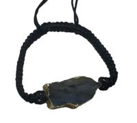 LKBEADS Natural Blue Labradorite Thread Bracelet |LK_STHB_0226 | Fancy Shape Gemstone Rough Cut Stone 7 Inch Adjustable Unisex Wristband Handmade Jewelry