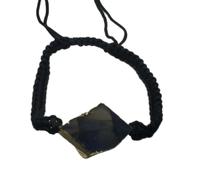 LKBEADS Natural Blue Labradorite Thread Bracelet |LK_STHB_0228 | Fancy Shape Gemstone Rough Cut Stone 7 Inch Adjustable Unisex Wristband Handmade Jewelry