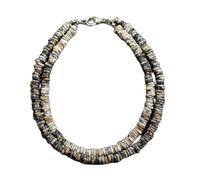 LKBEADS Natural Boulder Opal Bead Necklace Heishi Square Shape Multi Color Neck Accessory 4mm|Necklace 18 Inch Handmade Healing Crystal Beads Jewellery |LKSLF_NCK_00030