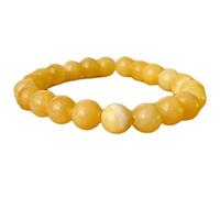 LKBEADS natural calcite gemstone 8mm|round shape smooth cut stone |7.5 inch|yellow color stone |healing stretch bracelet | energy wristband | handmade jewelry | LK_WOSB_00083LK_WOSB_00083