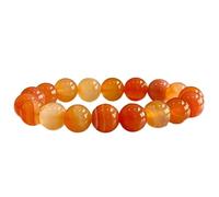 LKBEADS natural carnelian gemstone 10mm|round shape smooth cut stone |7 inch|orange color stone |energy stretch bracelet | courage wristband | handmade jewelry | LK_WOSB_00881LK_WOSB_00881
