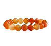 LKBEADS natural carnelian gemstone 10mm|round shape smooth cut stone |8 inch|orange color stone |energy stretch bracelet | courage wristband | handmade jewelry | LK_WOSB_00881LK_WOSB_00881