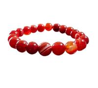 LKBEADS natural carnelian gemstone 10mm|round shape smooth cut stone |8 inch|red color stone |energy stretch bracelet | courage wristband | handmade jewelry | LK_WOSB_00217LK_WOSB_00217
