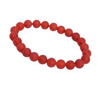 LKBEADS Natural Carnelian Gemstone 8 mm | Round Shape, Smooth Cut Stone | 7 Inch | Red Color Gem | dhan yog stretch bracelet | success wristband | handmade jewelry |LK_BRC_02843