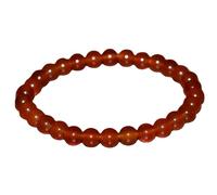 LKBEADS Natural Carnelian Gemstone 8 mm | Round Shape, Smooth Cut Stone | 7 Inch | Red Color Gem | dhan yog stretch bracelet | success wristband | handmade jewelry |LK_BRC_02977