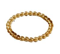 LKBEADS natural citrine 6mm gemstone link bracelet round shape faceted cut orange color stone 7 inch stacking wristband handmade jewellery for men & women gift |LK_SLNK_00271