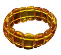 LKBEADS Natural citrine & amber gemstone 23x12mm stretch bracelet | 7 inch | yellow color, rectangle shape, smooth cut, stone | handmade jewelry |healing wristband |LK_ESC_00021