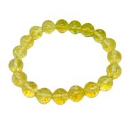 LKBEADS Natural Citrine Gemstone 12 mm | Round Shape, Smooth Cut Stone | 7 Inch | Yellow Color Gem | dhan yog stretch bracelet | success wristband | handmade jewelry |LK_BRC_02914