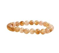 LKBEADS natural citrine gemstone 8mm|round shape smooth cut stone |7 inch|orange color stone |dhan yog stretch bracelet | success wristband | handmade jewelry | LK_WOSB_00001LK_WOSB_00001