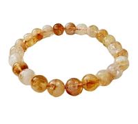 LKBEADS natural citrine gemstone 8mm|round shape smooth cut stone |8 inch|yellow color stone |dhan yog stretch bracelet | success wristband | handmade jewelry | LK_WOSB_00661LK_WOSB_00661