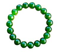 LKBEADS Natural Emerald Gemstone 10 mm | Round Shape, Smooth Cut Stone | 7 Inch | Green Color Gem | dhan yog stretch bracelet | success wristband | handmade jewelry |LK_BRC_02421