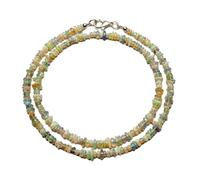 LKBEADS Natural Ethiopian Opal Bead Necklace Nugget Shape Yellow Fire Color Neck Accessory 3-5mm|Necklace 18 Inch Handmade Healing Crystal Beads Jewellery |LKSLF_NCK_00095