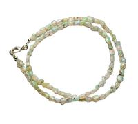 LKBEADS Natural Ethiopian Opal Bead Necklace Nugget Shape Yellow Fire Color Neck Accessory 5mm|Necklace 18 Inch Handmade Healing Crystal Beads Jewellery |LKSLF_NCK_00207
