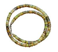 LKBEADS Natural Ethiopian Opal Bead Necklace Rondelle Shape Yellow Color Neck Accessory 5mm|Necklace 17 Inch Handmade Healing Crystal Beads Jewellery |LKSLF_NCK_00356