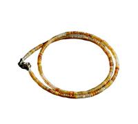 LKBEADS Natural Ethiopian Opal Bead Necklace Rondelle Shape Yellow & White Color Neck Accessory 3mm|Necklace 17 Inch Handmade Healing Crystal Beads Jewellery |LKSLF_NCK_00365