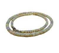 LKBEADS Natural Ethiopian Opal Bead Necklace Tube Shape Yellow Fire Color Neck Accessory 4X5mm|Necklace 18 Inch Handmade Healing Crystal Beads Jewellery |LKSLF_NCK_00258