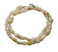 LKBEADS Natural Ethiopian Opal Bead Necklace Tumble Shape Yellow Fire Color Neck Accessory 6-10mm|Necklace 17 Inch Handmade Healing Crystal Beads Jewellery |LKSLF_NCK_00106