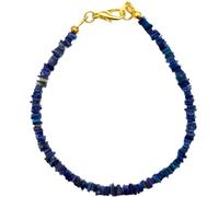 LKBEADS Natural ethiopian opal gemstone 3-5mm stacking bracelet | 7 inch | blue color, nugget shape, rough cut, stone | with gold plated clasp | handmade jewellry |LK_ESK_00004