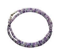 LKBEADS Natural Fluorite Bead Necklace Rondelle Shape Purple Color Neck Accessory 4-5mm|Necklace 17 Inch Handmade Healing Crystal Beads Jewellery |LKSLF_NCK_00209