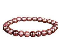 LKBEADS Natural Garnet Gemstone 6 mm | Round Shape, Smooth Cut Stone | 7 Inch | Red Color Gem | dhan yog stretch bracelet | success wristband | handmade jewelry |LK_BRC_02536
