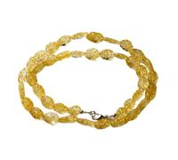 LKBEADS Natural Golden Citrine Bead Necklace Leaf Shape Yellow Color Neck Accessory 8-12X8mm|Necklace 18 Inch Handmade Healing Crystal Beads Jewellery |LKSLF_NCK_00085