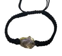 LKBEADS Natural Golden Pyrite Thread Bracelet |LK_STHB_0239 | Fancy Shape Gemstone Rough Cut Stone 7 Inch Adjustable Unisex Wristband Handmade Jewelry