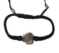 LKBEADS Natural Golden & White Ametrine Thread Bracelet |LK_STHB_0499 | Fancy Shape Gemstone Rough Cut Stone 7 Inch Adjustable Unisex Wristband Handmade Jewelry